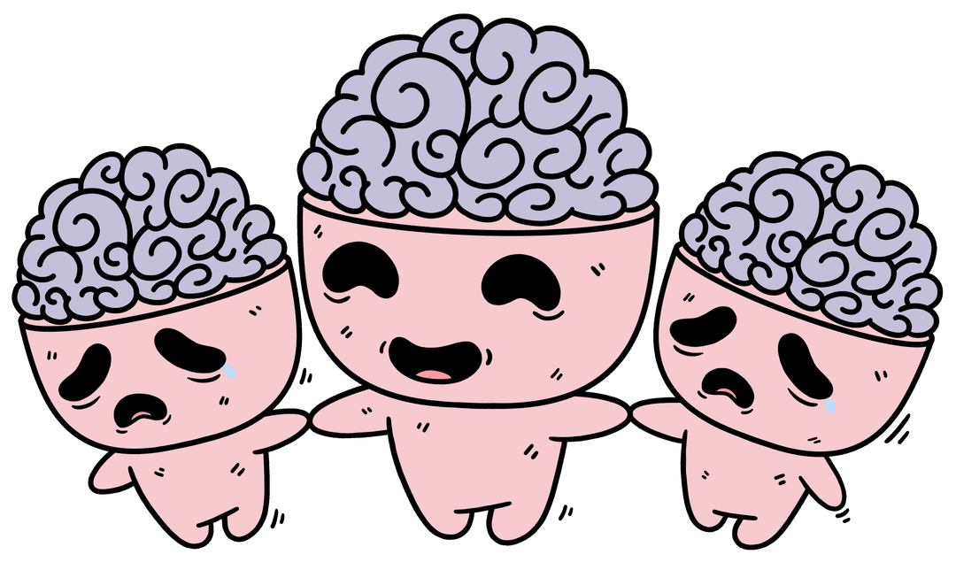 Better Alive brain characters showing different emotions